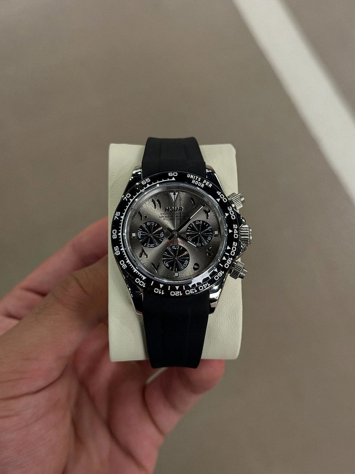 Metallic Grey Arabic Dial