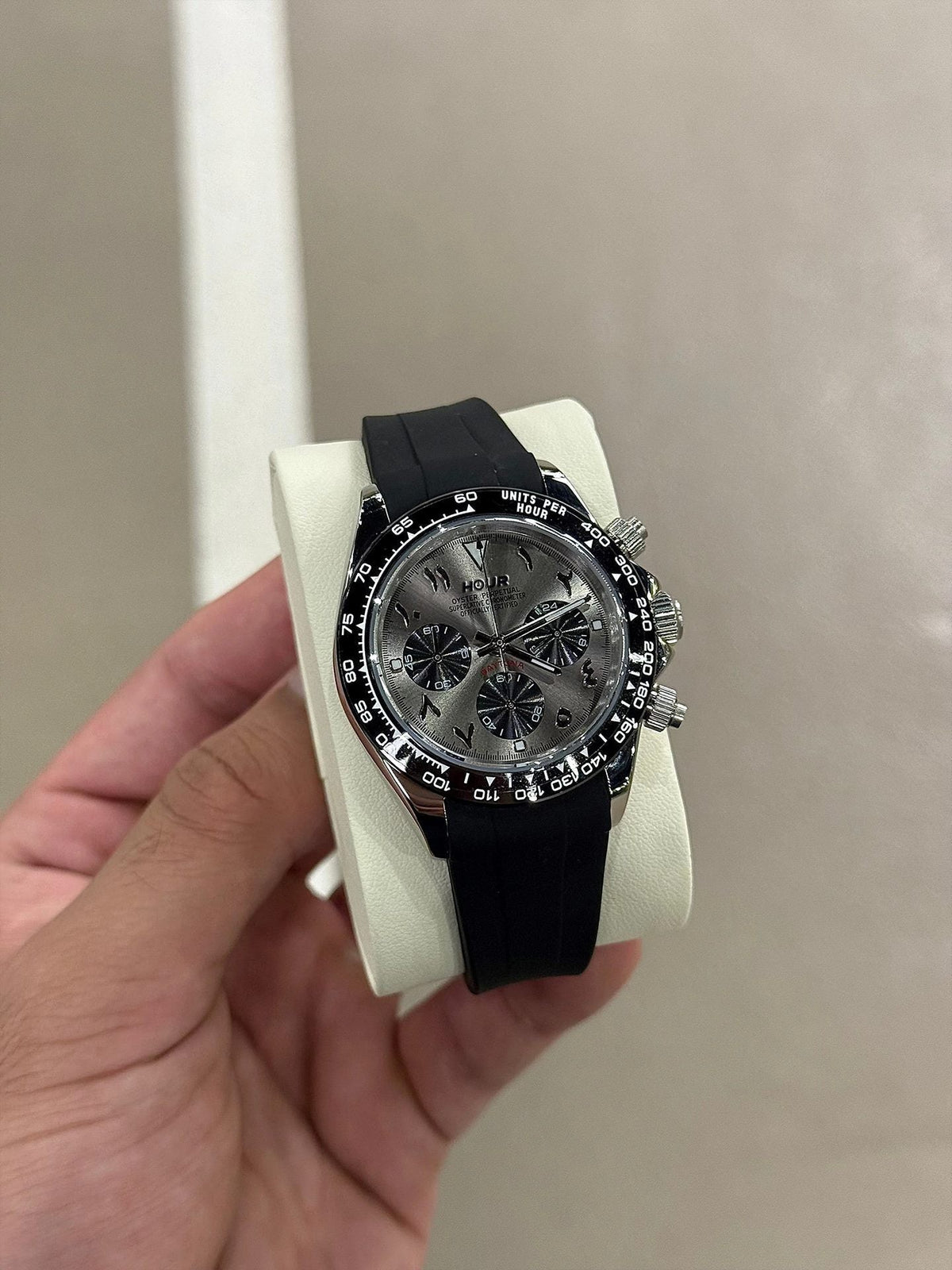 Metallic Grey Arabic Dial