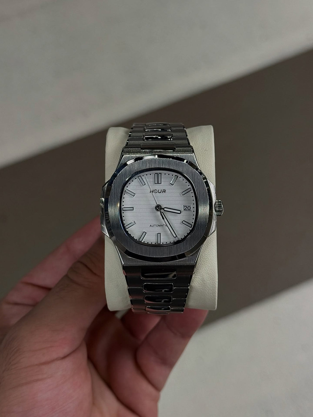 Pearl White Silver Dial